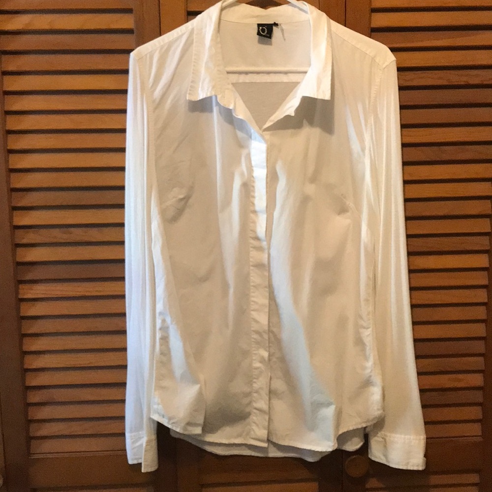 Ladies White Button Down